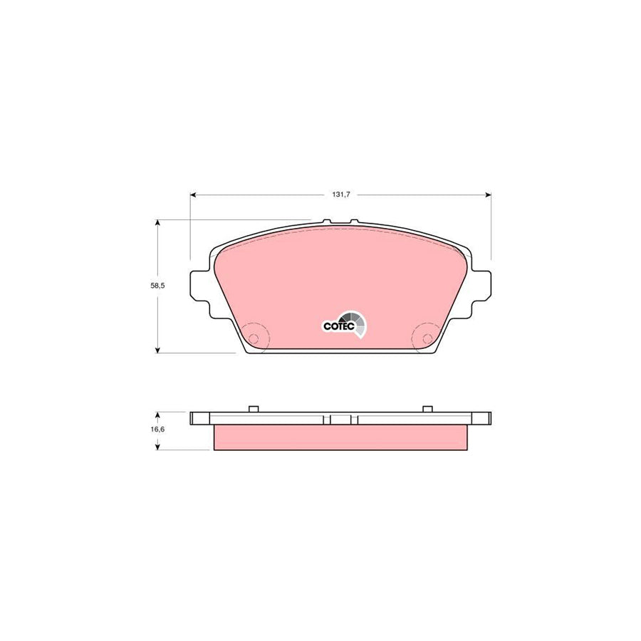 TRW Cotec Gdb3291 Brake Pad Set Not Prepared For Wear Indicator