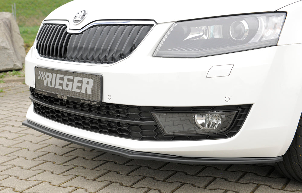Rieger 00079017 Skoda 5E Octavia Front Splitter - Matte Black