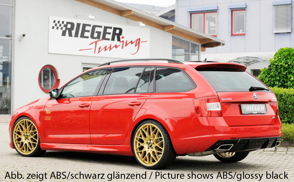 Rieger 00079016 Skoda 5E Octavia RS Rear Diffuser - Matte Black