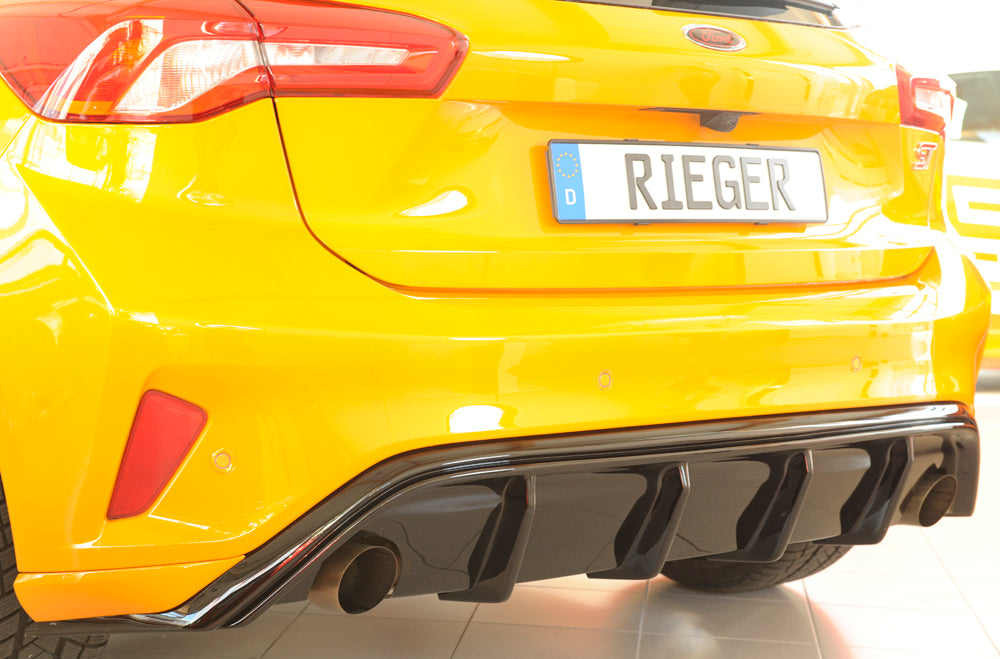 Rieger 00088179 Ford DEH Focus 4 ST Rear Diffuser for Original Tailpipe Left & RIght - Glossy Black