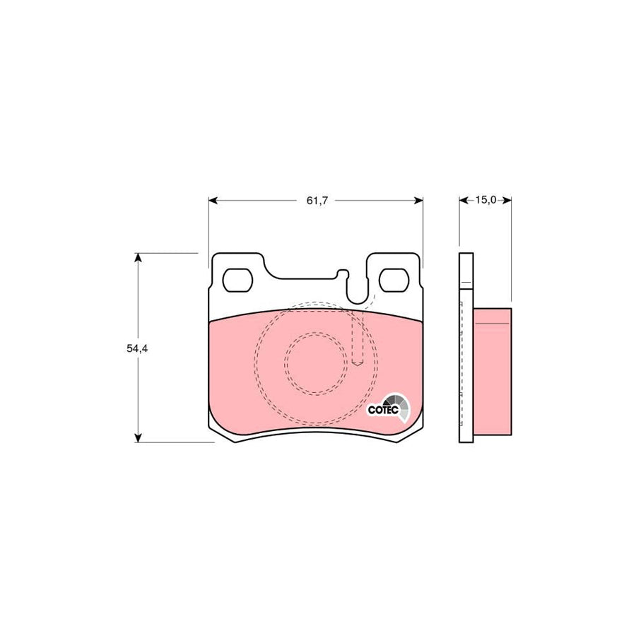 TRW Cotec Gdb1130 Brake Pad Set Prepared For Wear Indicator