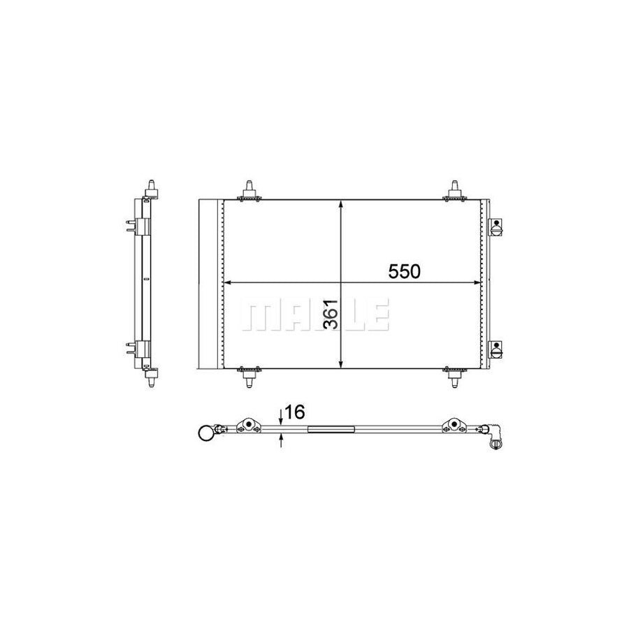 MAHLE ORIGINAL AC 487 000P Air conditioning condenser with dryer