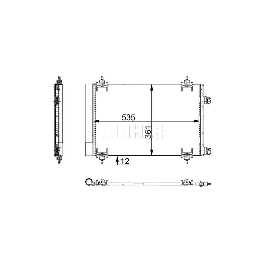 MAHLE ORIGINAL AC 668 000S Air conditioning condenser with dryer