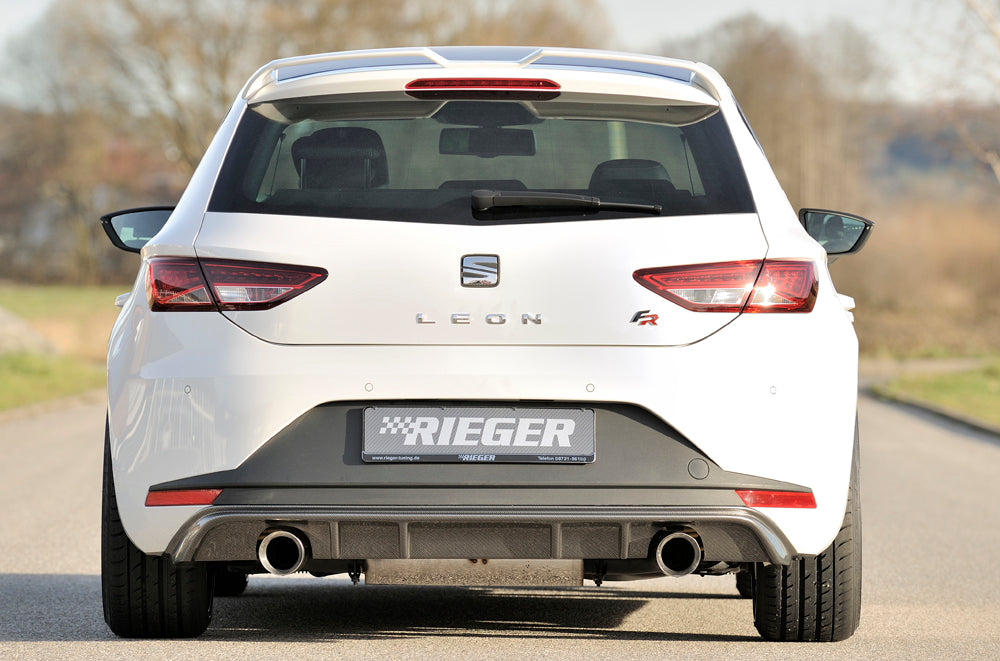 Rieger 00099186 SEAT 5F Leon FR Rear Diffuser for Sport Tailpipe Left & Right - Carbon-Look