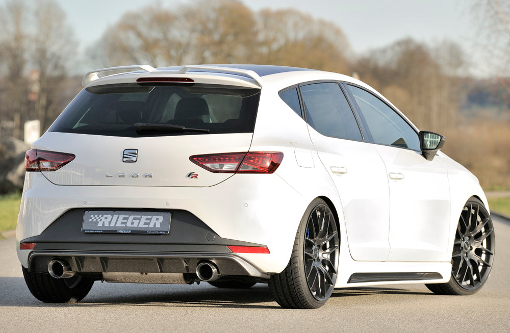 Rieger 00099186 SEAT 5F Leon FR Rear Diffuser for Sport Tailpipe Left & Right - Carbon-Look