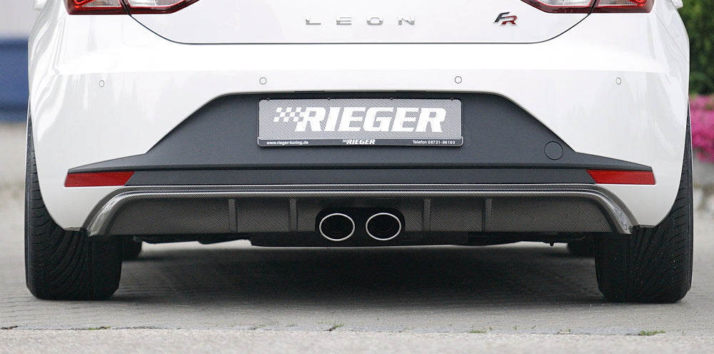 Rieger 00099185 SEAT 5F Leon FR Rear Diffuser for Twin Tailpipe Centre - Carbon-Look