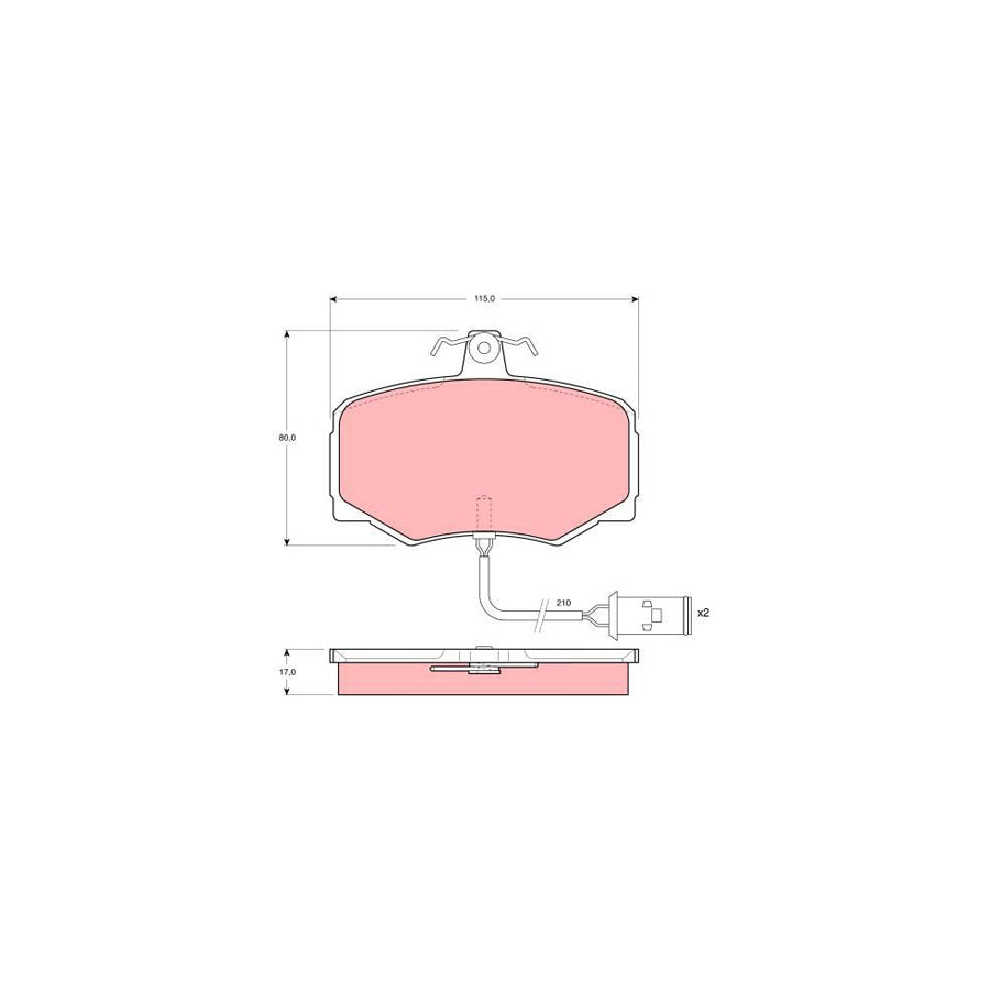 TRW Gdb421 Brake Pad Set For Jaguar Xj Incl Wear Warning Contact With Brake Caliper Screws With Accessories