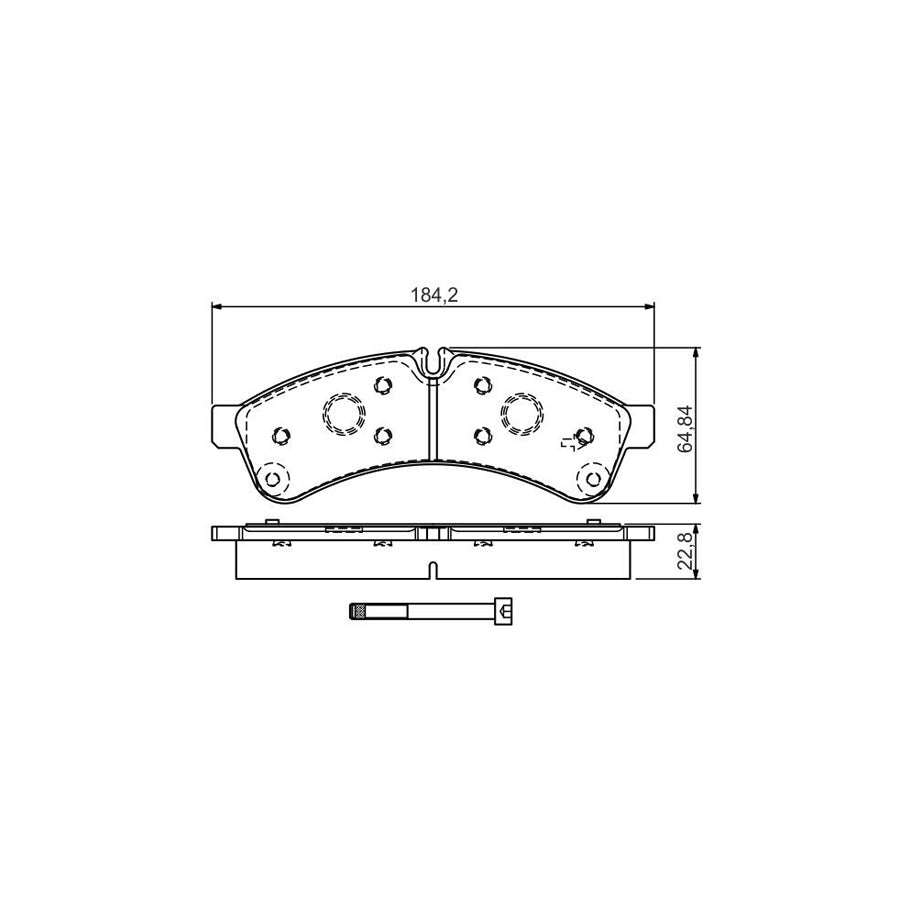 Bosch 0986Tb3191 Brake Pad Set With Bolts