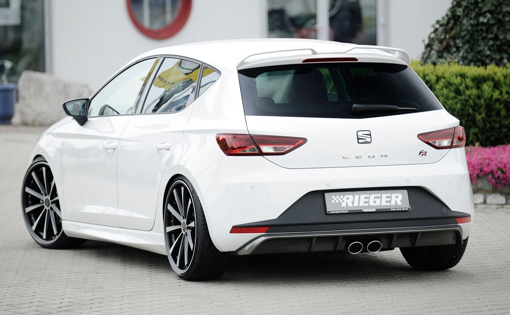Rieger 00099185 SEAT 5F Leon FR Rear Diffuser for Twin Tailpipe Centre - Carbon-Look
