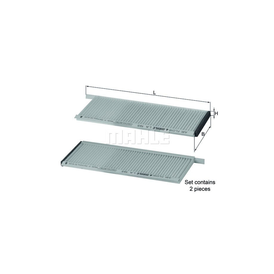 MAHLE ORIGINAL LA 195/S Pollen filter Particulate Filter