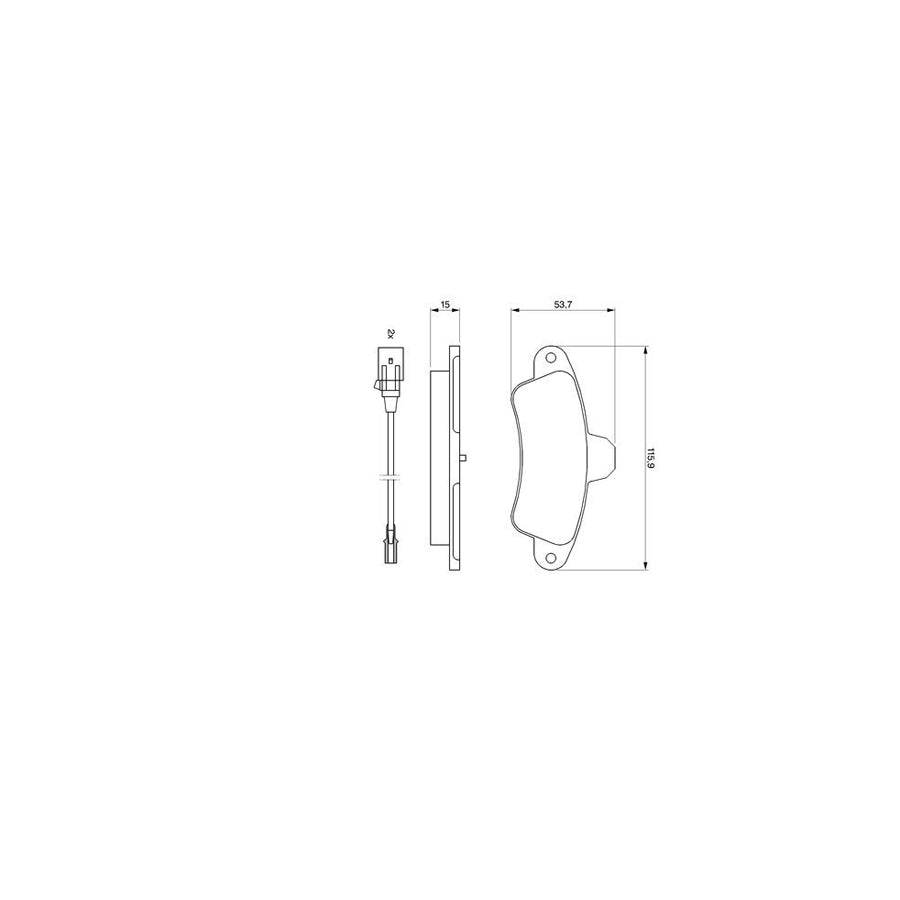 Bosch 0986460991 Brake Pad Set Incl Wear Warning Contact With Anti Squeak Plate BP558
