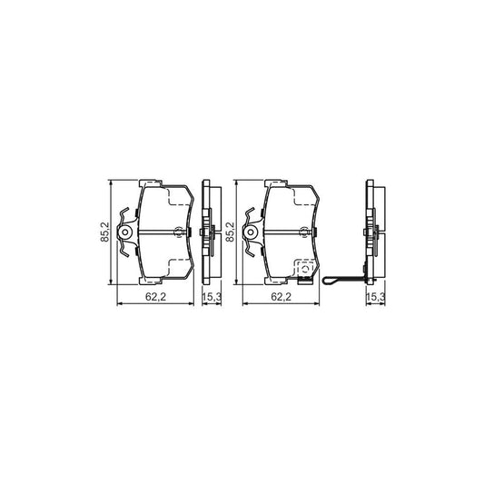 Bosch 0986424568 Brake Pad Set With Acoustic Wear Warning With Anti Squeak Plate With Mounting Manual BP315