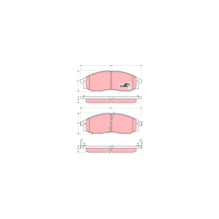 TRW Cotec Gdb3340 Brake Pad Set With Acoustic Wear Warning