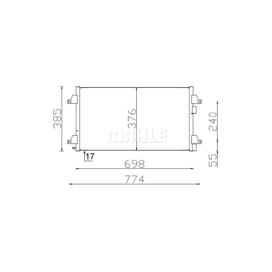 MAHLE ORIGINAL AC 297 000S Air conditioning condenser without dryer