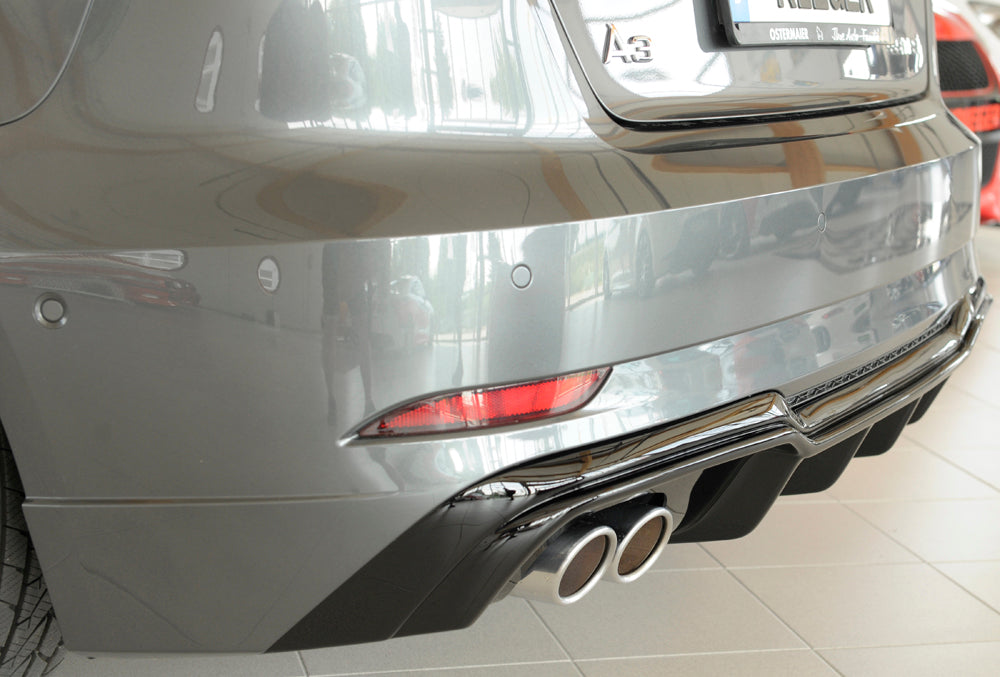 Rieger 00088180 Audi 8V A3 Rear Diffuser for Twin Tailpipe Left - Glossy Black