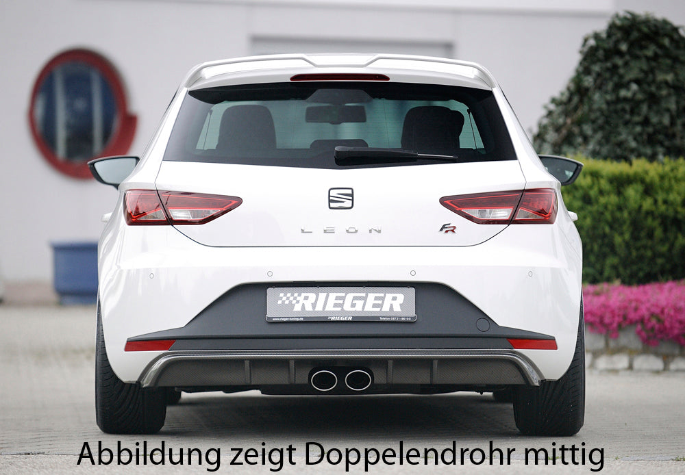 Rieger 00099184 SEAT 5F Leon FR Rear Diffuser for Twin Tailpipe Left & Right - Carbon-Look