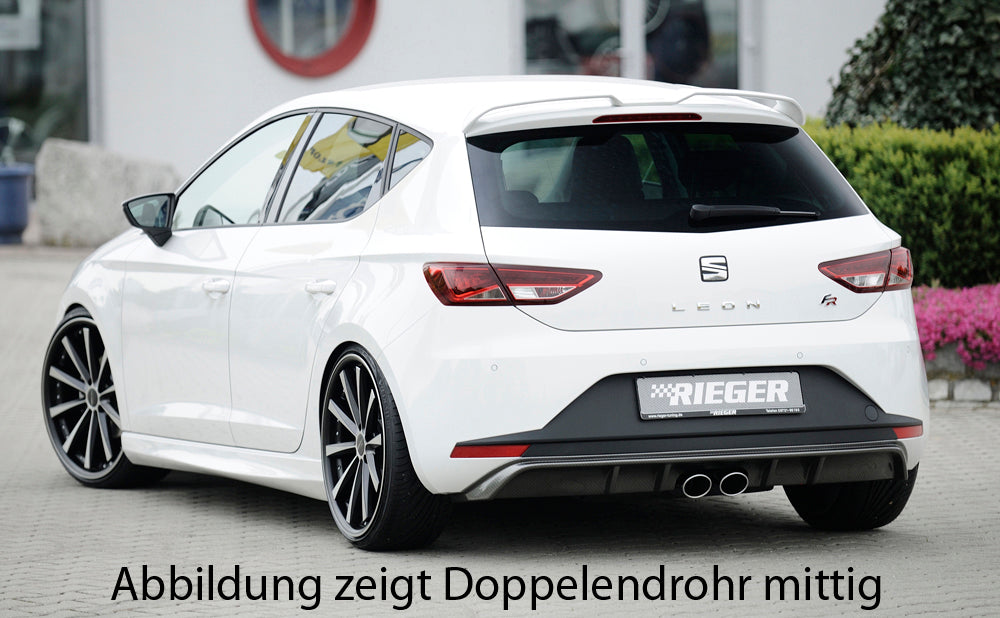 Rieger 00099184 SEAT 5F Leon FR Rear Diffuser for Twin Tailpipe Left & Right - Carbon-Look