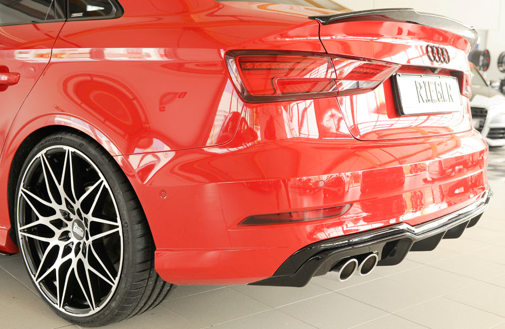 Rieger 00088184 Audi 8V A3 Rear Diffuser for Twin Tailpipe Left - Glossy Black