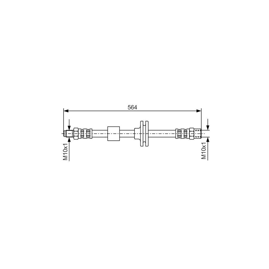 BOSCH 1 987 476 752 Brake Hose 540Mm M10X1