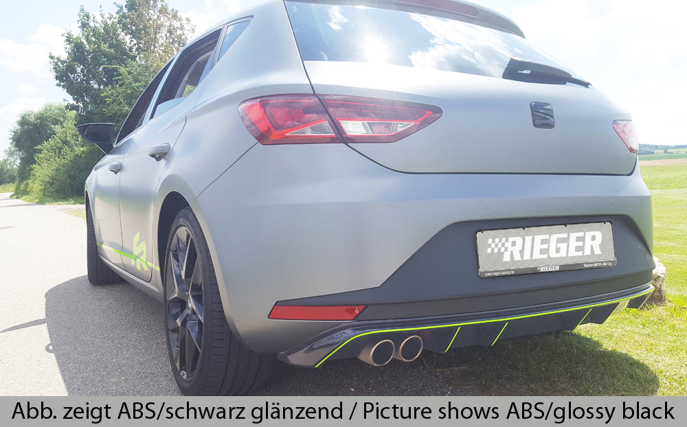 Rieger 00099183 SEAT 5F Leon FR Rear Diffuser for Twin Tailpipe Left - Carbon-Look