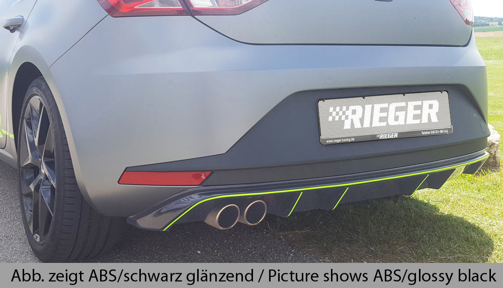 Rieger 00099183 SEAT 5F Leon FR Rear Diffuser for Twin Tailpipe Left - Carbon-Look