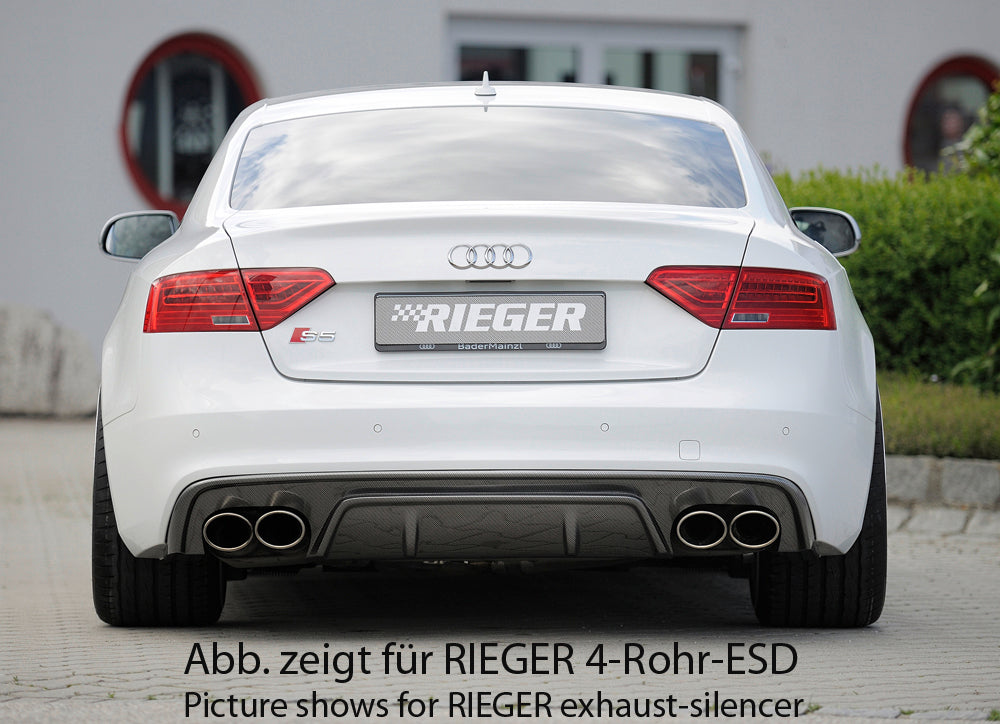 Rieger 00099195 Audi B8 B81 A5 Rear Diffuser for Original Tailpipe Left & RIght - Carbon-Look