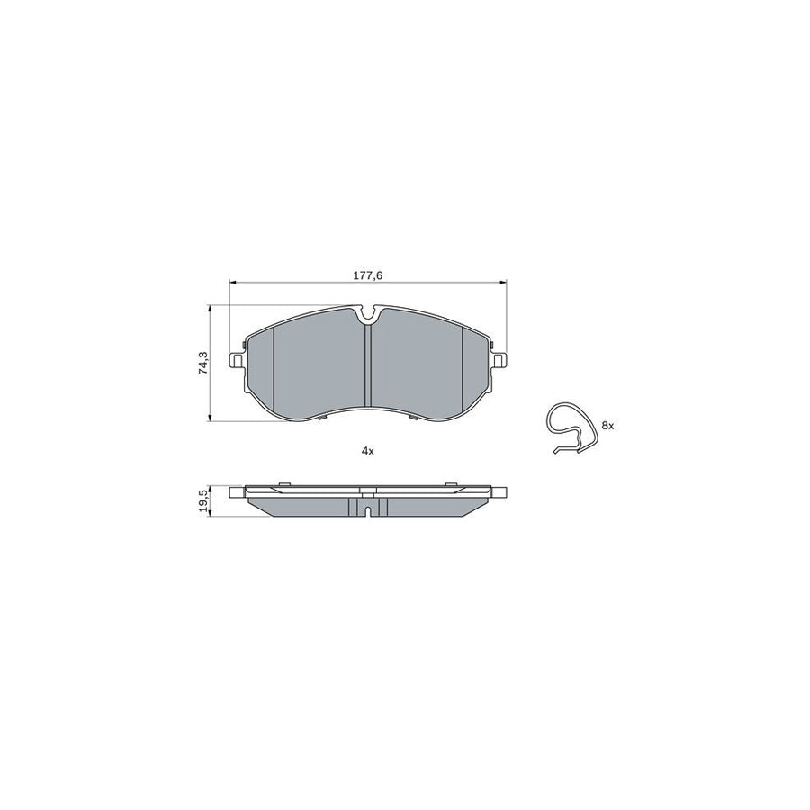 Bosch 0986424931 Brake Pad Set For Vw Crafter BP2549