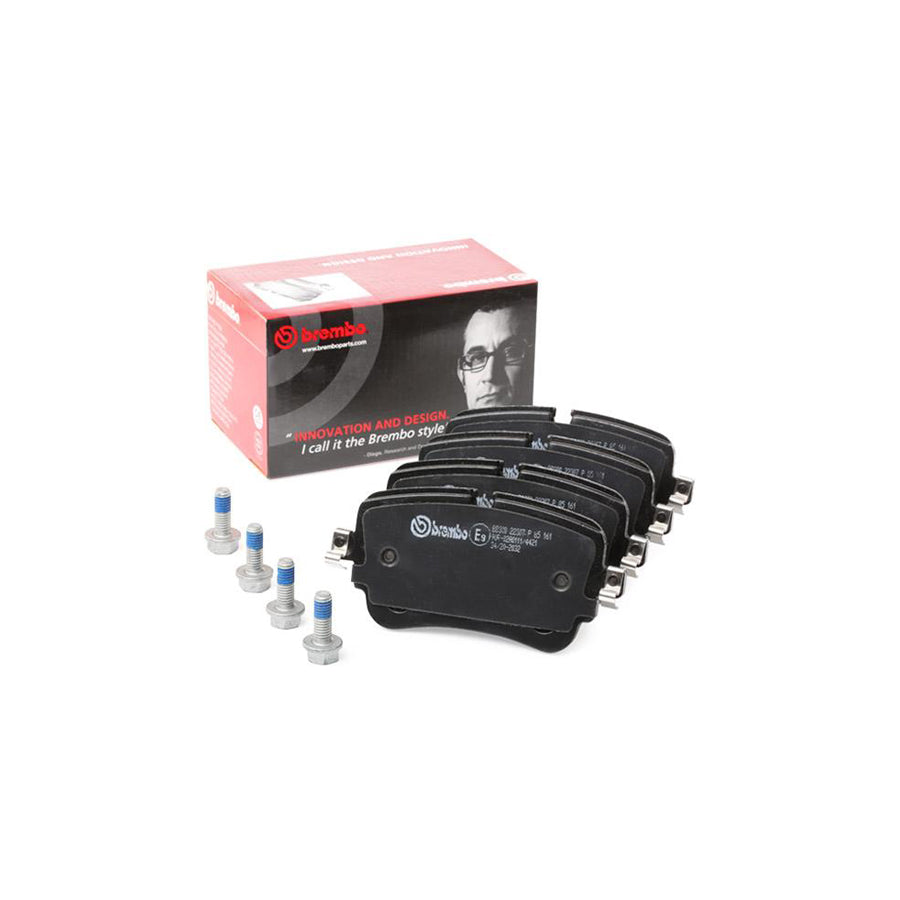 Brembo P 85 161 Brake Pad Set With Acoustic Wear Warning With Brake Caliper Screws