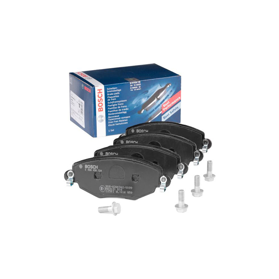 Bosch 0986494724 Brake Pad Set With Anti Squeak Plate With Bolts Screws With Accessories BP2609