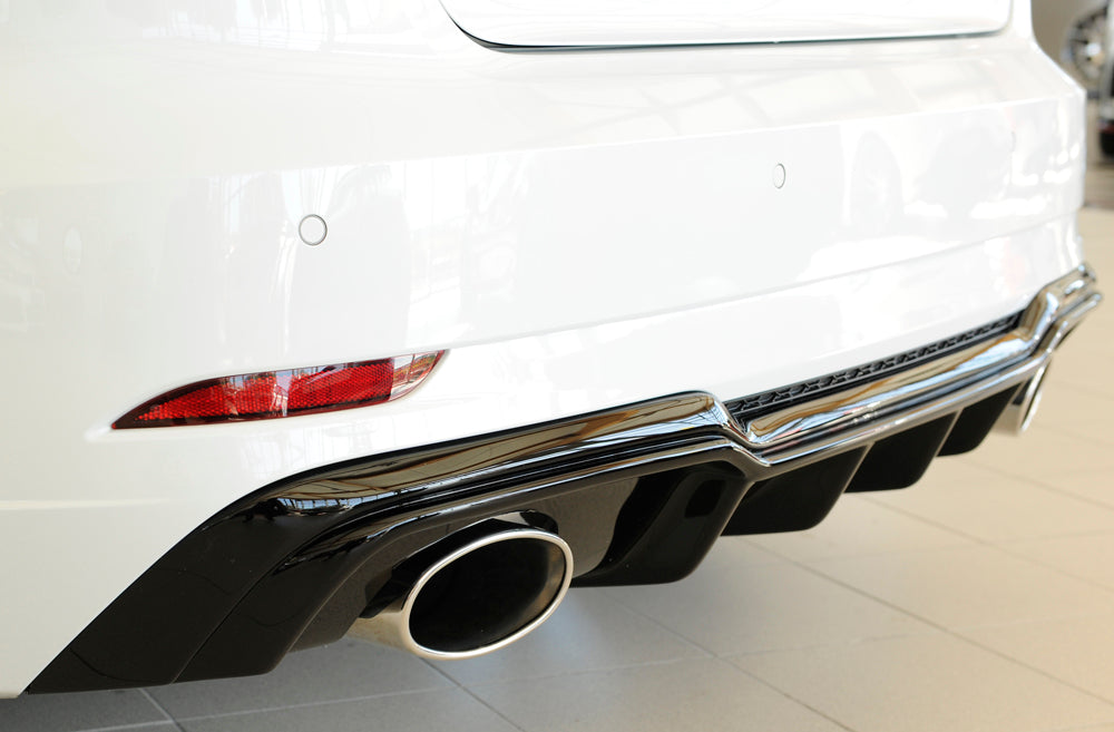 Rieger 00088183 Audi 8V Rear Diffuser for Sport Tailpipe Left & Right (A3 & S3) - Glossy Black