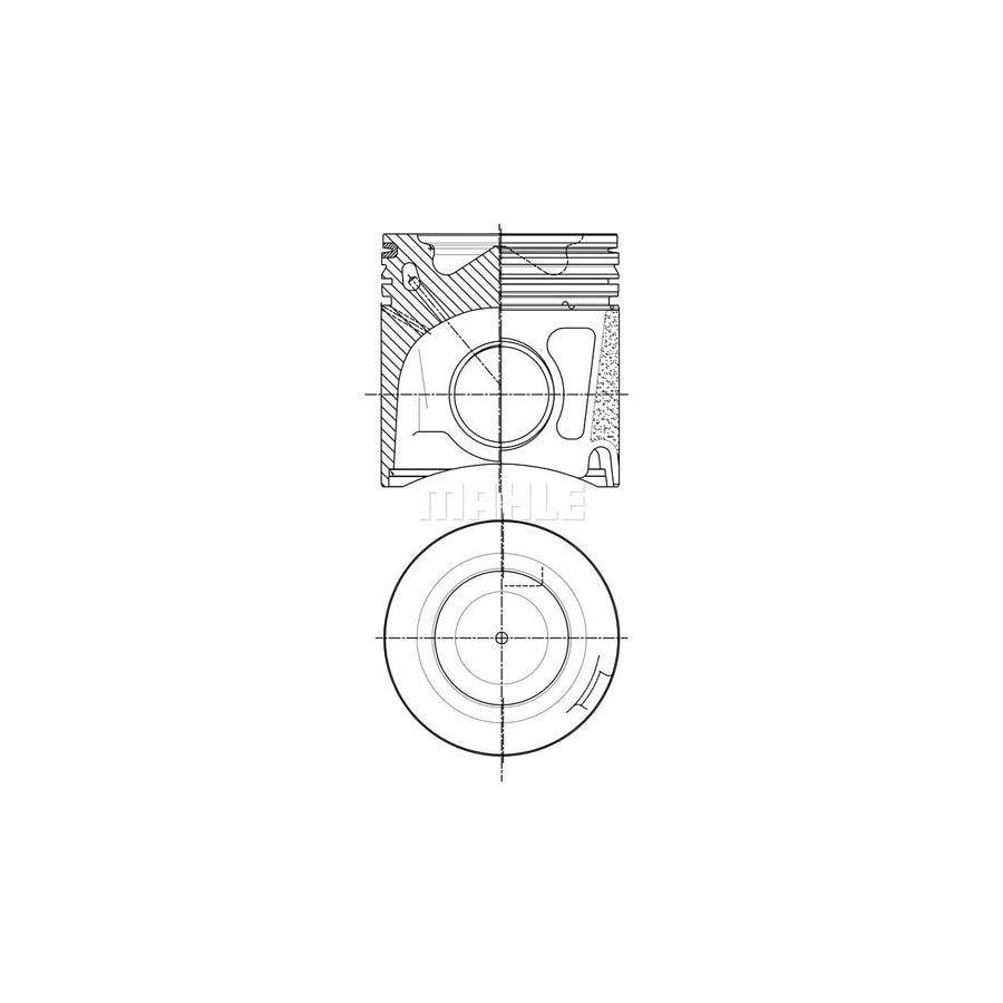 MAHLE ORIGINAL 007 PI 00150 002 Piston 88,4 mm, with cooling duct, with piston ring carrier
