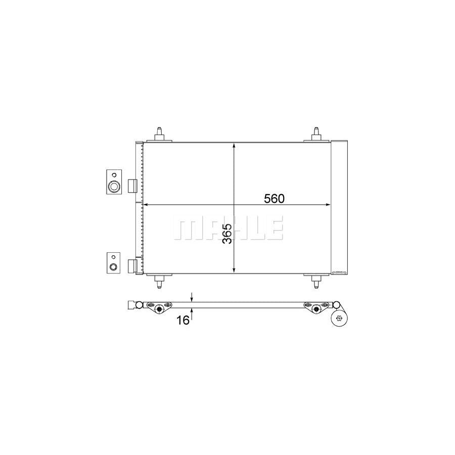 MAHLE ORIGINAL AC 315 000S Air conditioning condenser for PEUGEOT 307 with dryer