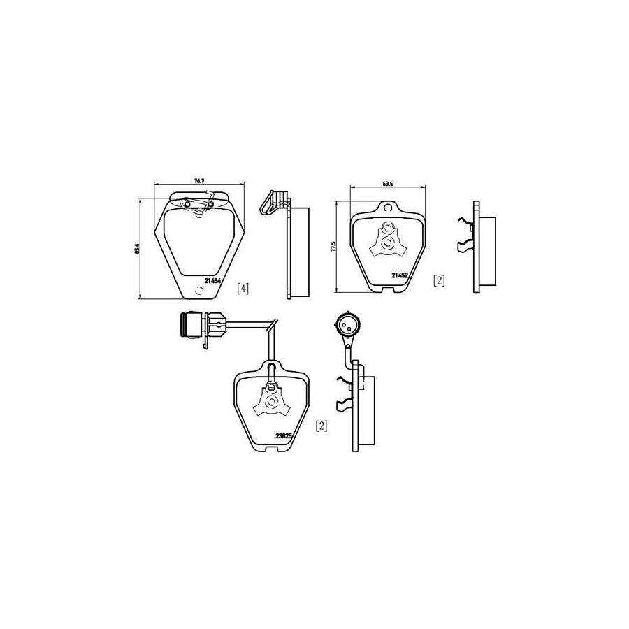 Brembo P 85 038 Brake Pad Set With Brake Caliper Screws With Piston Clip