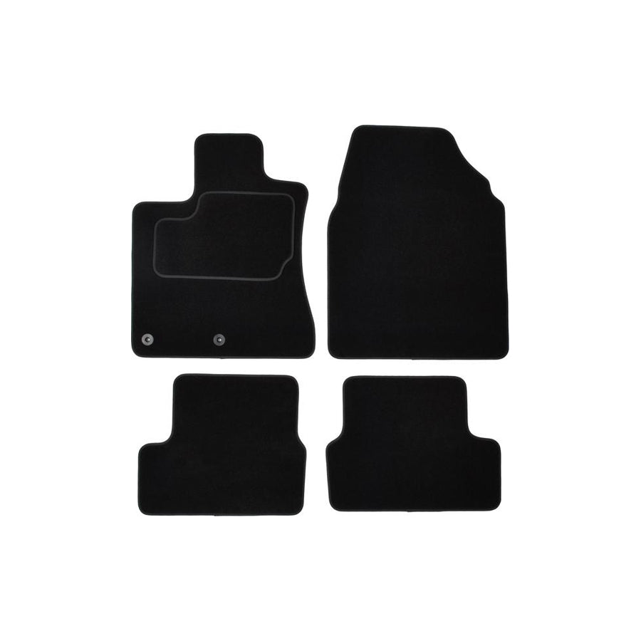 CUSTOPOL Tailored NIS225C Floor mat set for NISSAN Qashqai / Qashqai+2 I (J10, NJ10) Textile, Front and Rear, Quantity: 4, Black