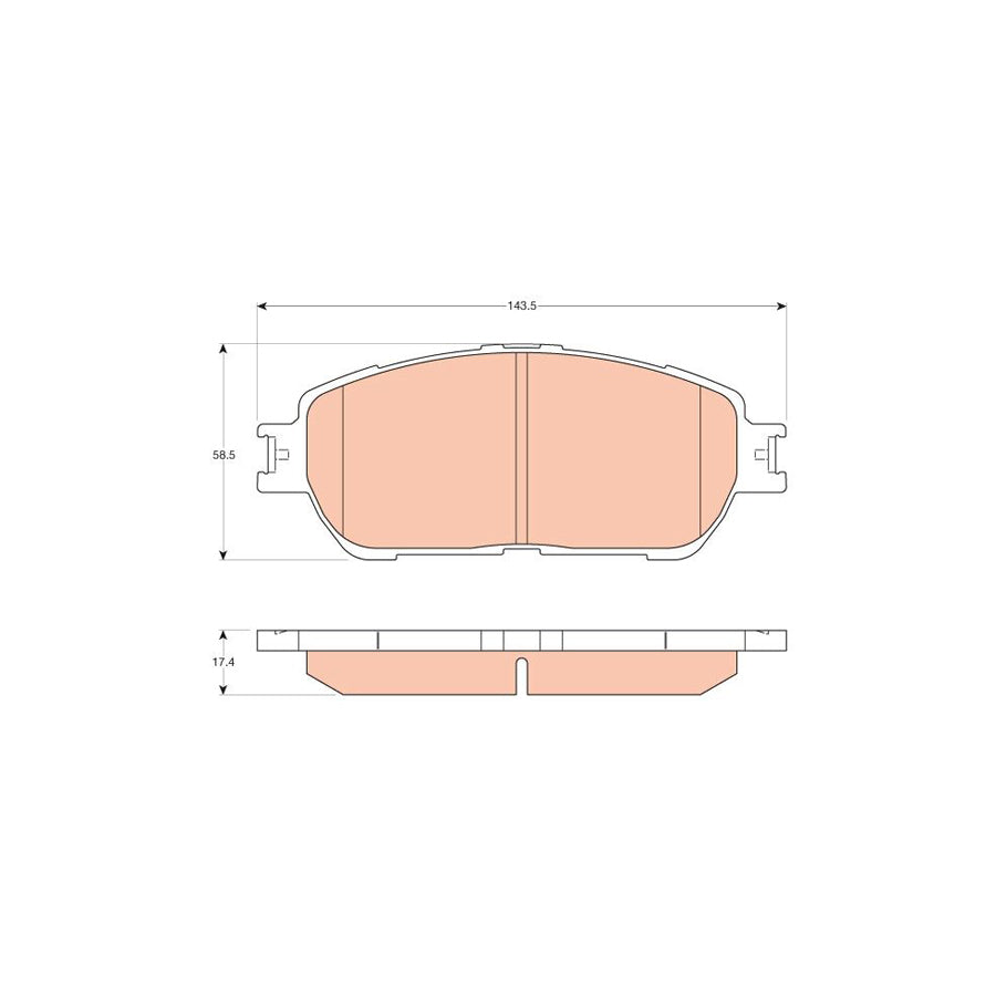 TRW Gdb3612 Brake Pad Set Not Prepared For Wear Indicator