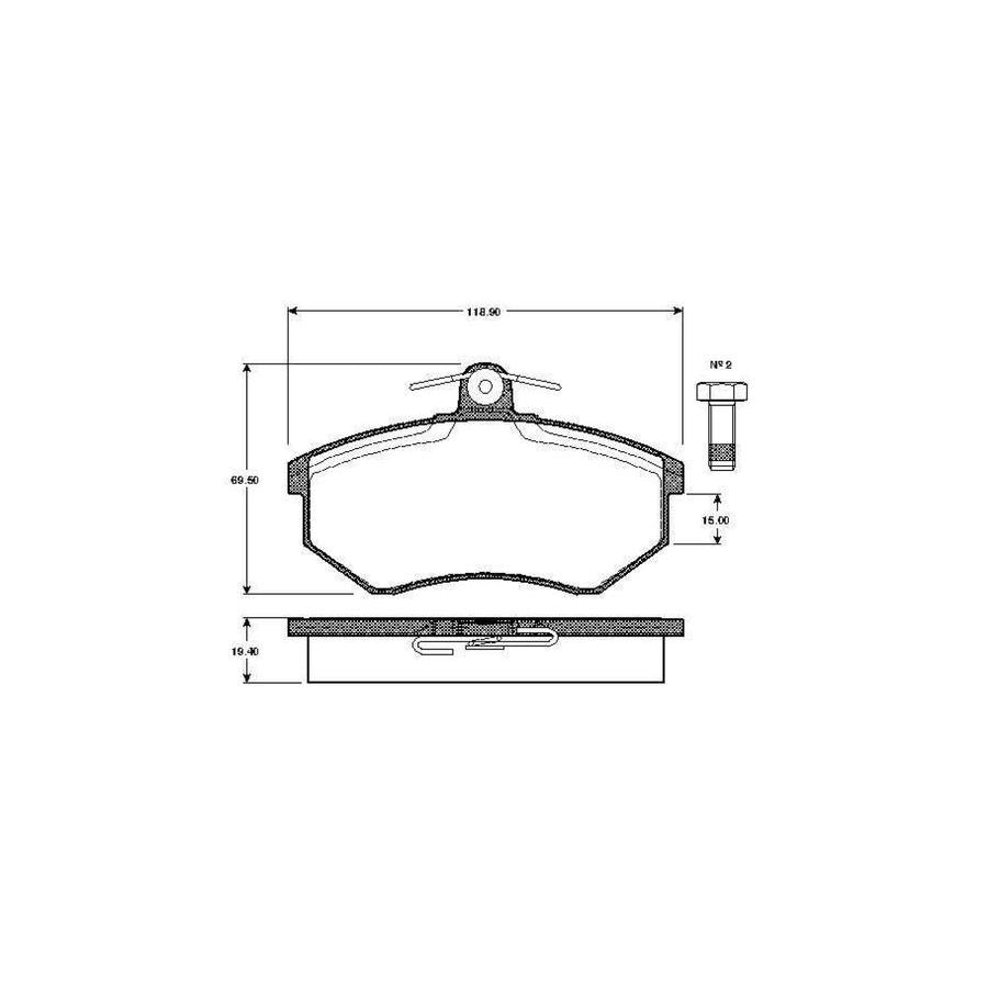 Bosch 0986Tb2070 Brake Pad Set Excl Wear Warning Contact With Bolts With Accessories