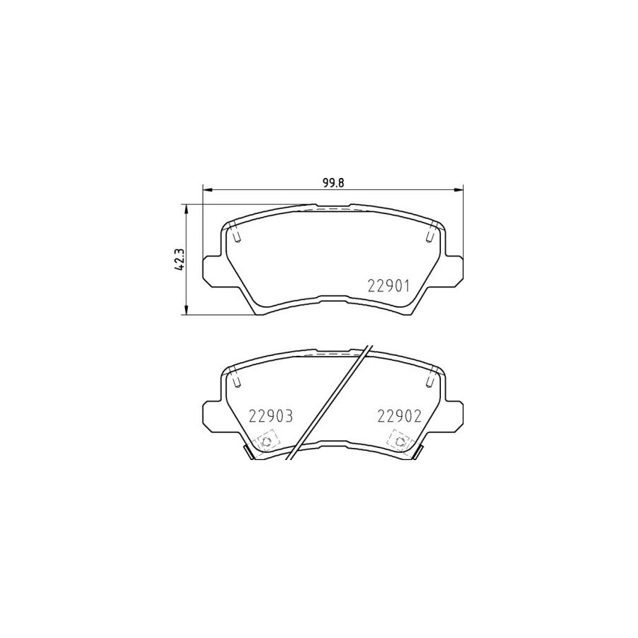 Brembo P 30 111 Brake Pad Set For Kia Picanto With Acoustic Wear Warning
