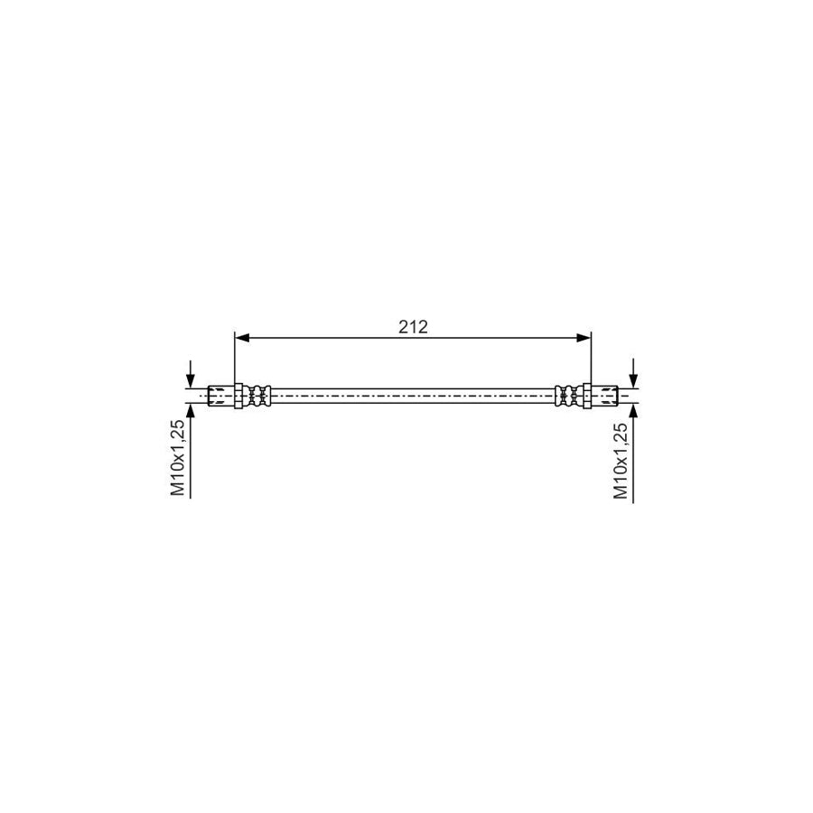 BOSCH 1 987 481 A50 Brake Hose 212Mm M10X1 25