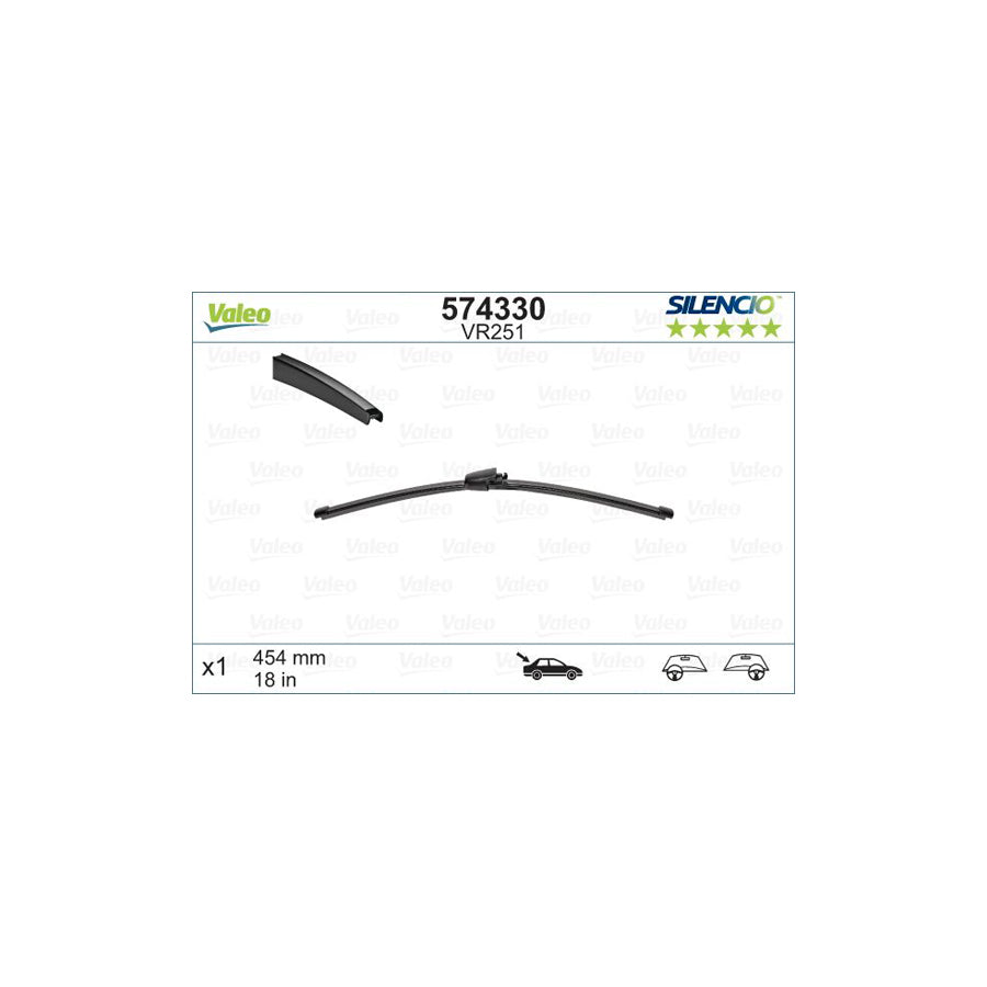 Valeo Silencio Rear, Silencio X.Trm 574330 Wiper Blade | Duco Car Parts UK Car Parts