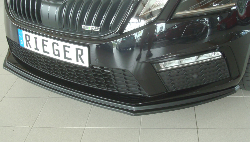 Rieger 00079030 Skoda 5E Octavia RS Front Splitter - Matte Black
