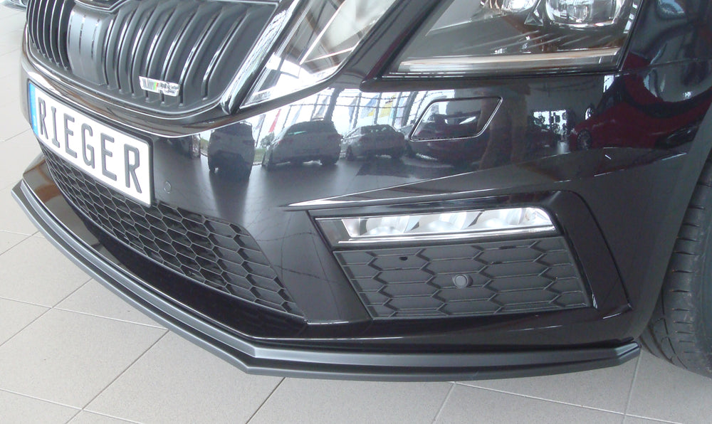 Rieger 00079030 Skoda 5E Octavia RS Front Splitter - Matte Black