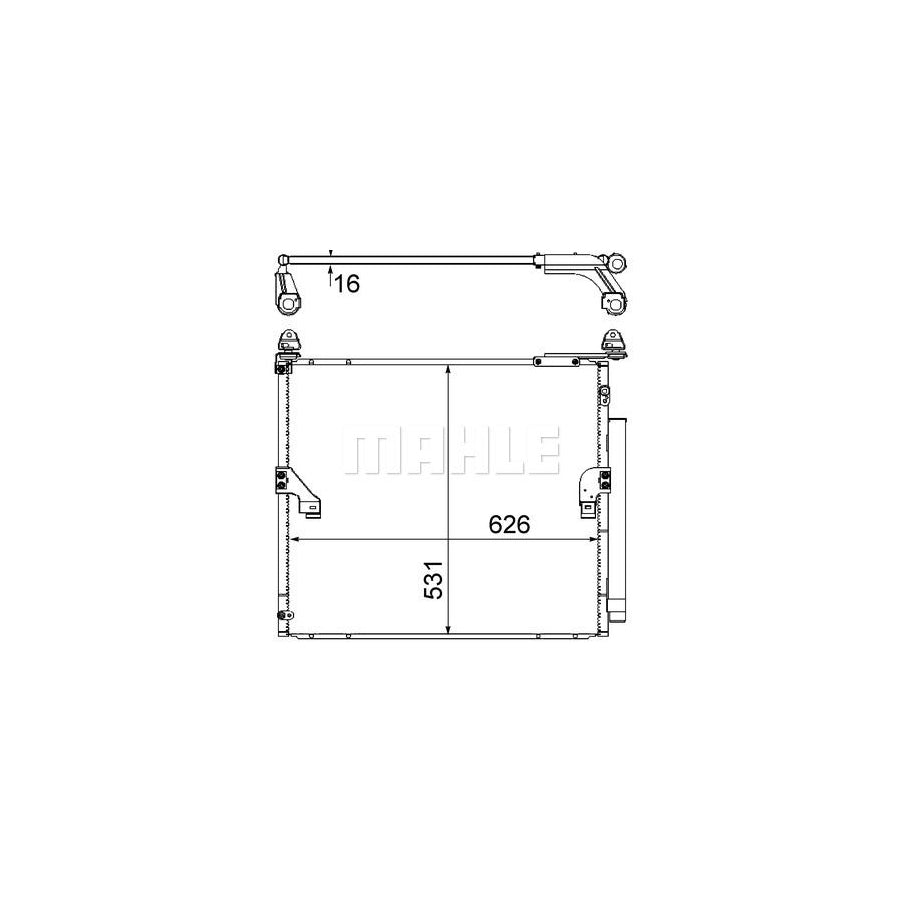 MAHLE ORIGINAL AC 863 000S Air conditioning condenser for TOYOTA Land Cruiser Prado 150 (J150) with dryer, without dryer