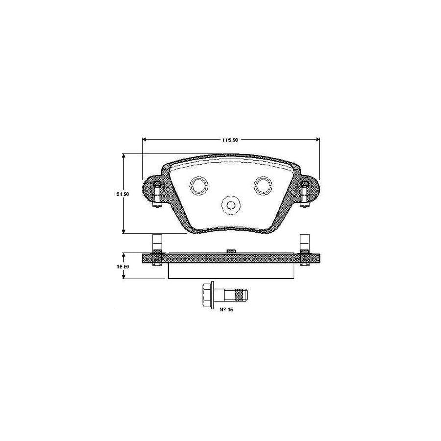 Bosch 0986Tb2383 Brake Pad Set Excl Wear Warning Contact With Accessories