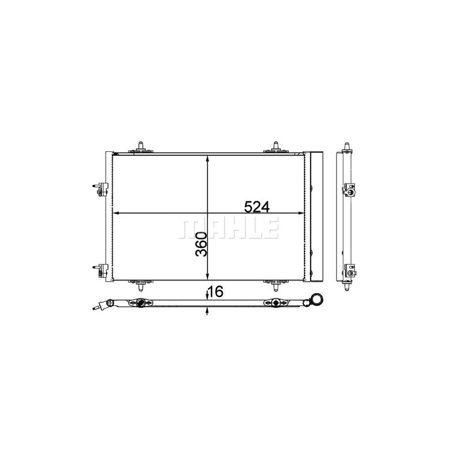 MAHLE ORIGINAL AC 40 000P Air conditioning condenser with dryer, for vehicles with towbar, for tropical climate zones