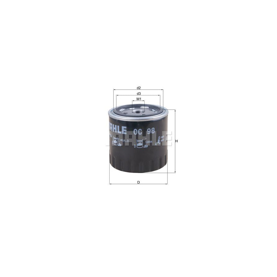 MAHLE ORIGINAL OC 98 Oil Filter Spin-on Filter