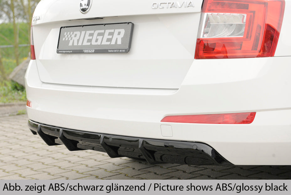 Rieger 00079029 Skoda 5E Octavia Rear Diffuser - Matte Black