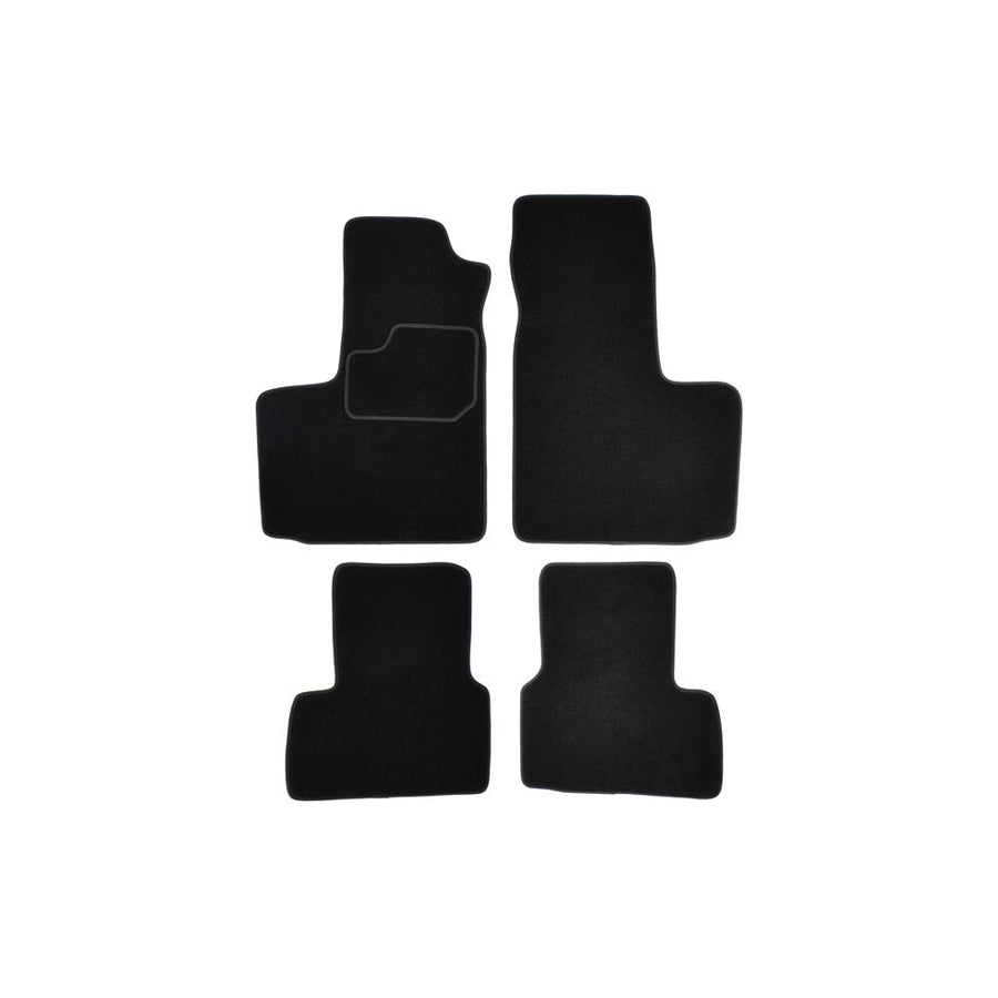 CUSTOPOL Tailored FIA100C Floor mat set for FIAT Doblo I Cargo (223) Textile, Front and Rear, Quantity: 4, Black
