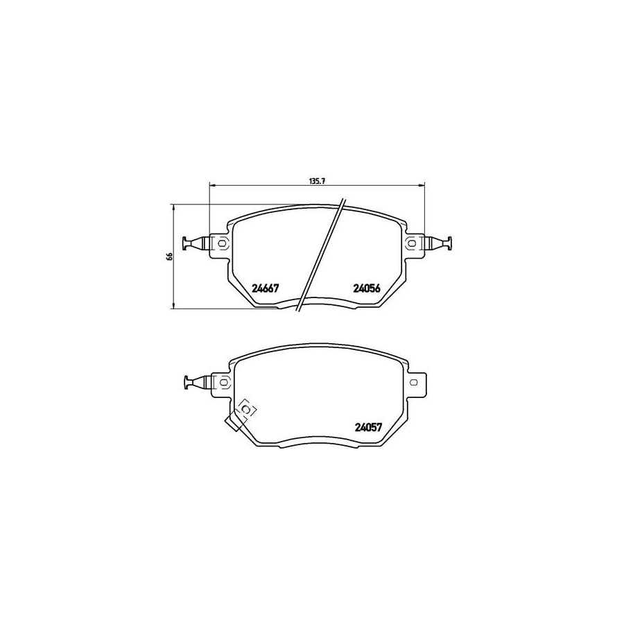 Brembo P 56 051 Brake Pad Set With Acoustic Wear Warning