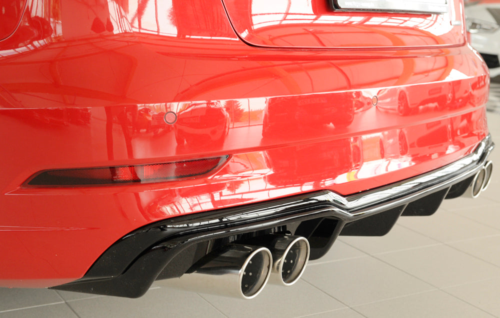 Rieger 00088186 Audi 8V A3 Rear Diffuser for Sport Tailpipe Left & Right - Glossy Black