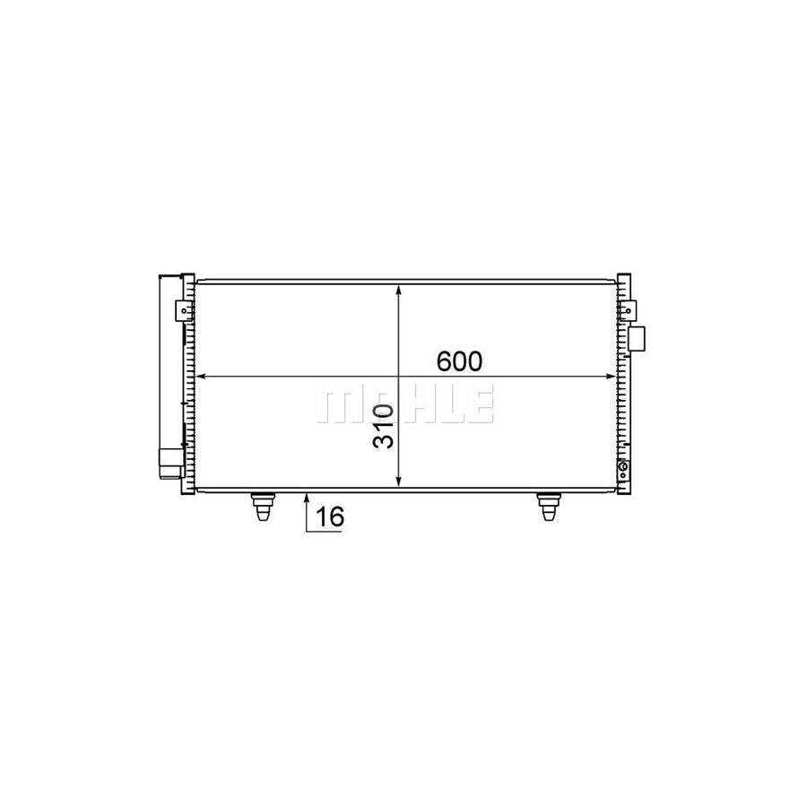 MAHLE ORIGINAL AC 316 000S Air conditioning condenser for PORSCHE 911 without dryer